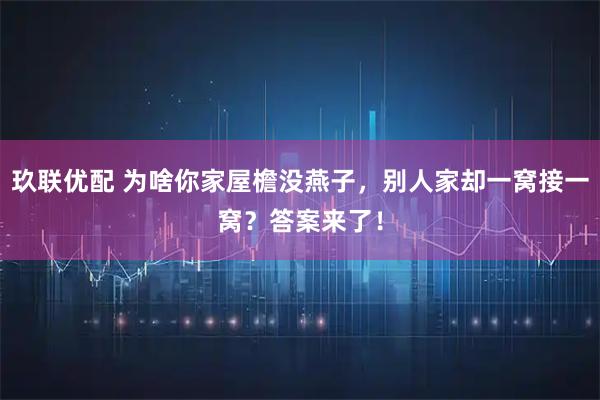 玖联优配 为啥你家屋檐没燕子，别人家却一窝接一窝？答案来了！